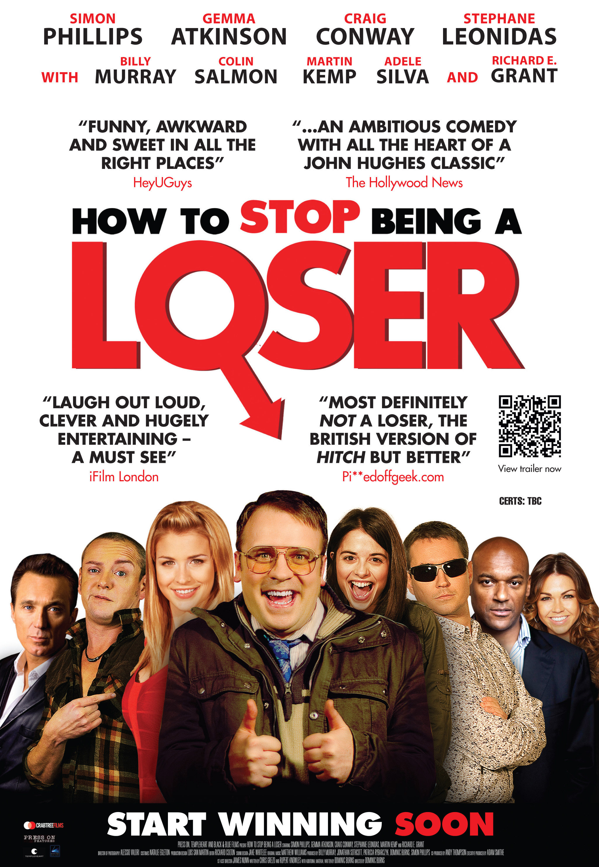 Craig Conway, Martin Kemp, Stephanie Leonidas, Colin Salmon, Adele Silva, Gemma Atkinson, Martin Compston, and Simon Phillips in How to Stop Being a Loser (2011)