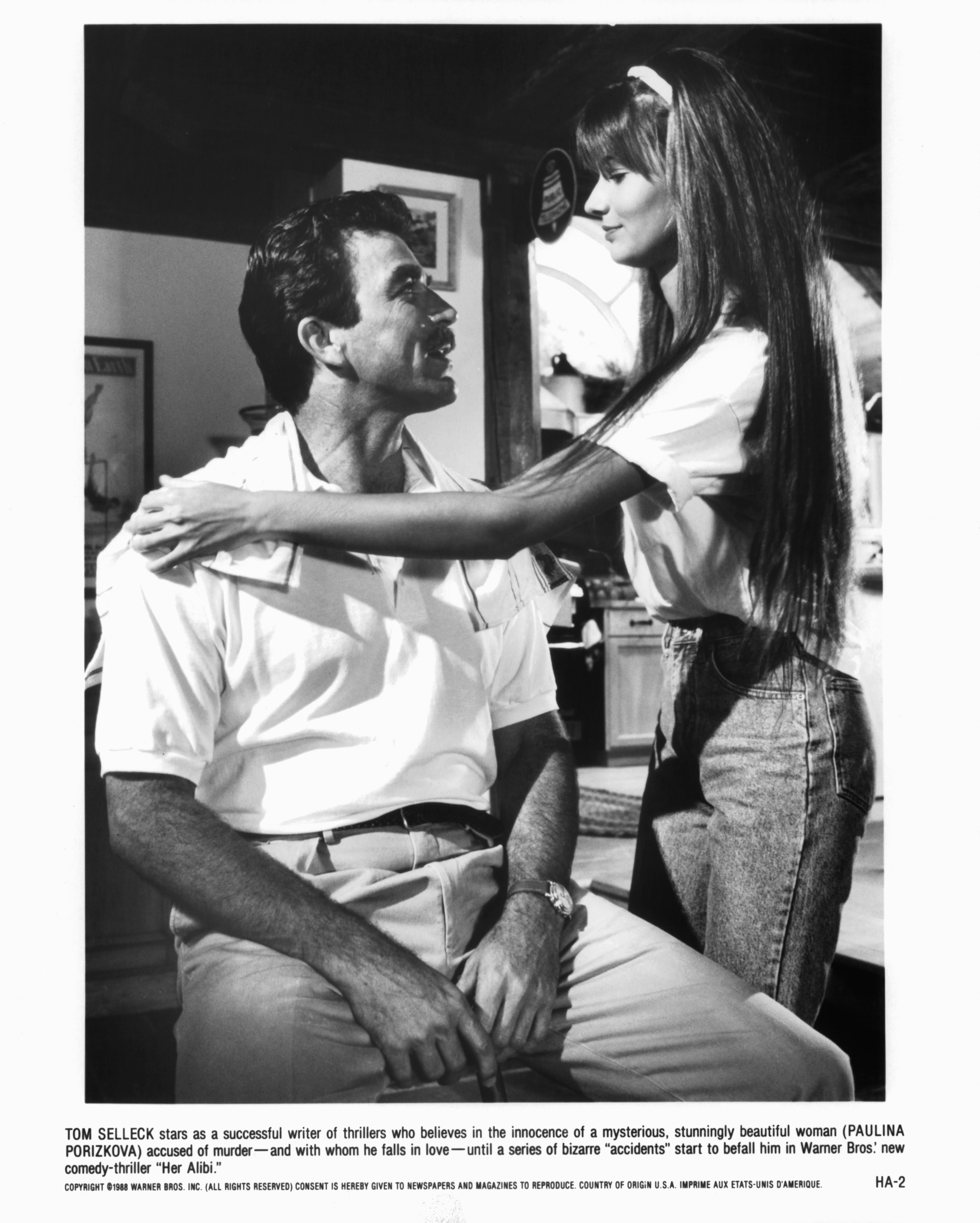 Tom Selleck and Paulina Porizkova in Her Alibi (1989)