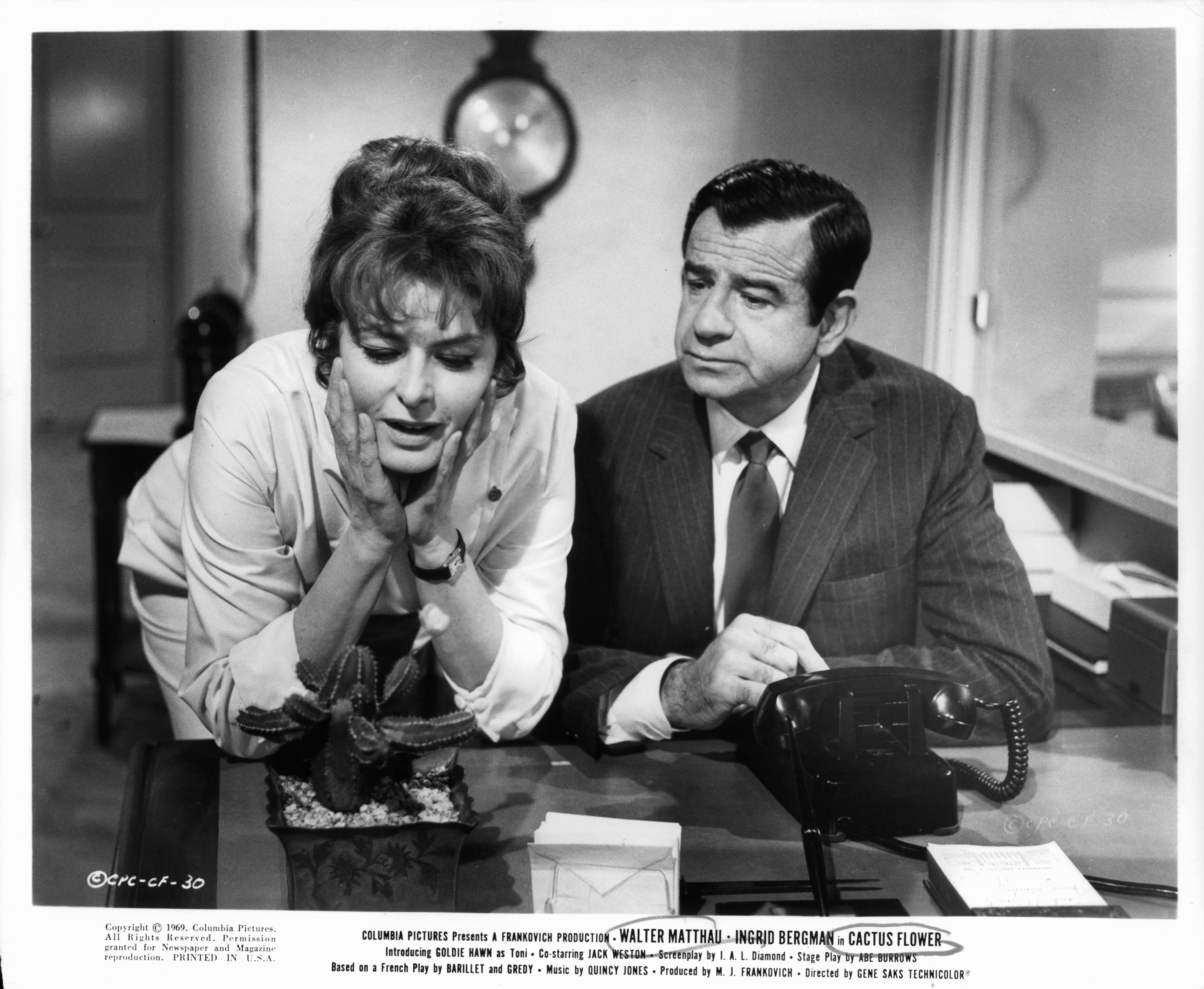 Ingrid Bergman and Walter Matthau in Cactus Flower (1969)