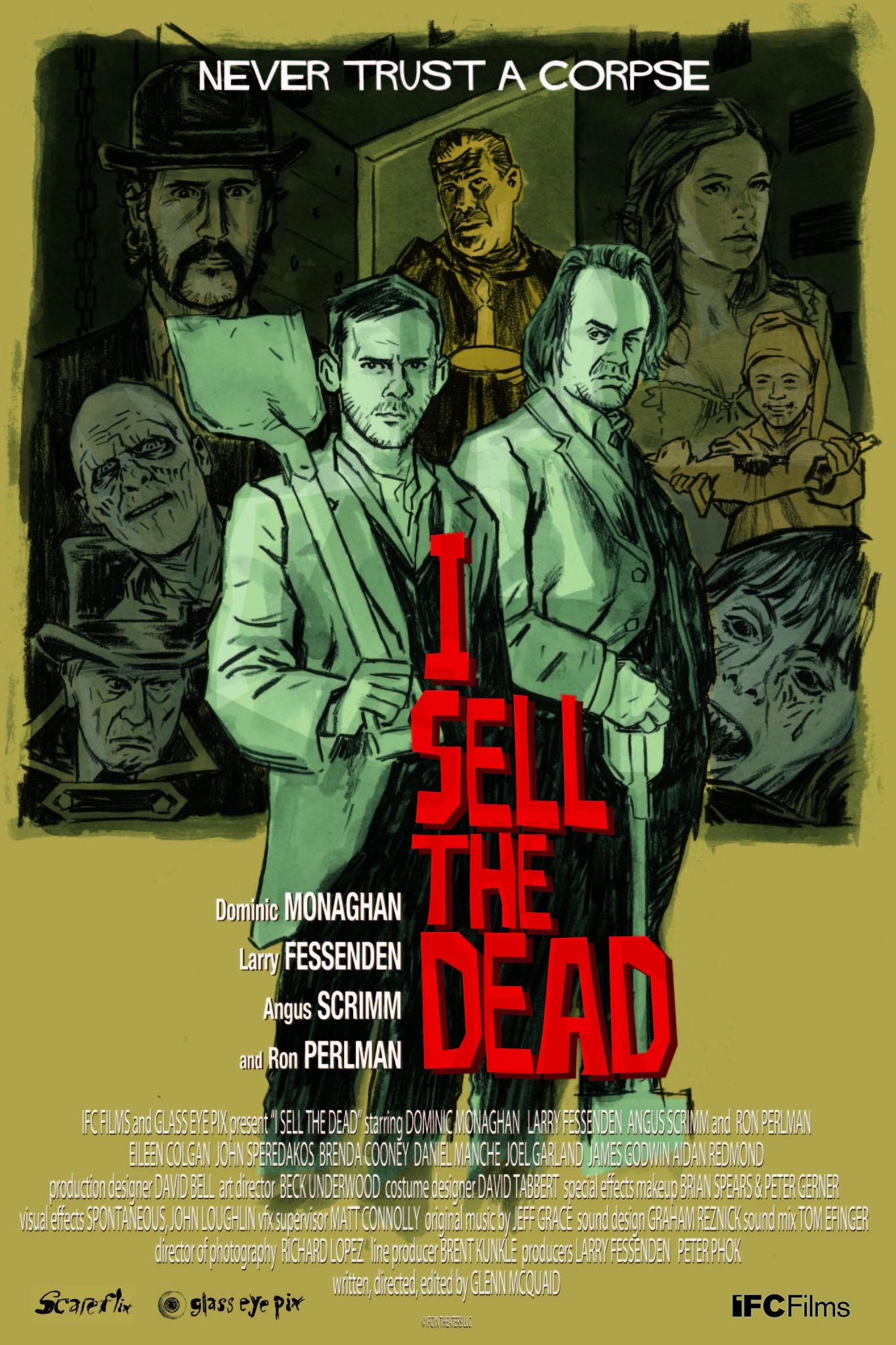 Ron Perlman, Eileen Colgan, Larry Fessenden, Joel Marsh Garland, James Godwin, Dominic Monaghan, Angus Scrimm, John Speredakos, Brenda Cooney, and Daniel Manche in I Sell the Dead (2008)