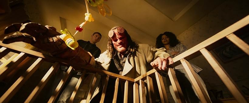 David Harbour, Anthony Delaney, and Ava Brennan in Hellboy (2019)