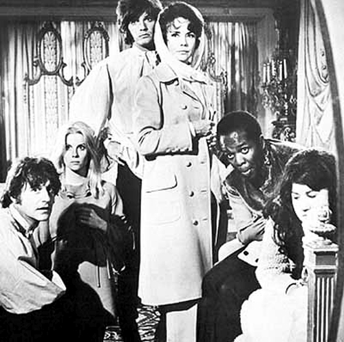 Roddy McDowall, Jordan Christopher, Davey Davison, Jennifer Jones, Holly Near, and Lou Rawls in Angel, Angel, Down We Go (1969)