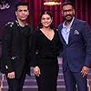 Kajol, Ajay Devgn, and Karan Johar in Koffee with Karan (2004)