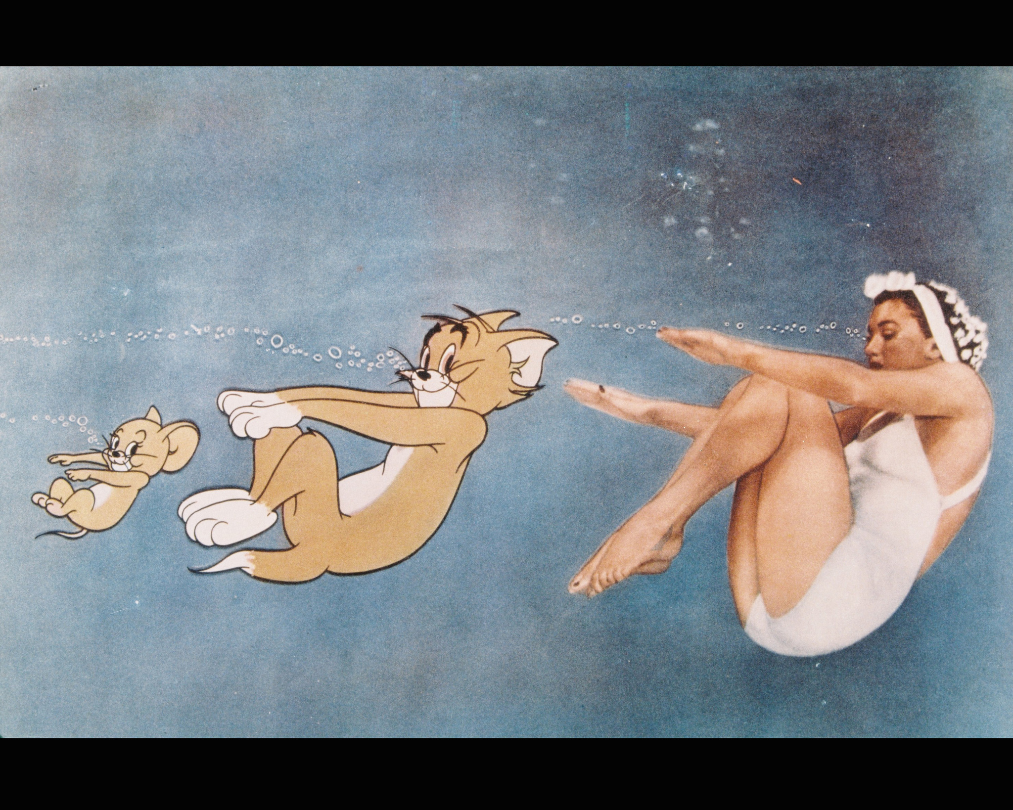 Esther Williams and Tom and Jerry at an event for Dangerous When Wet (1953)