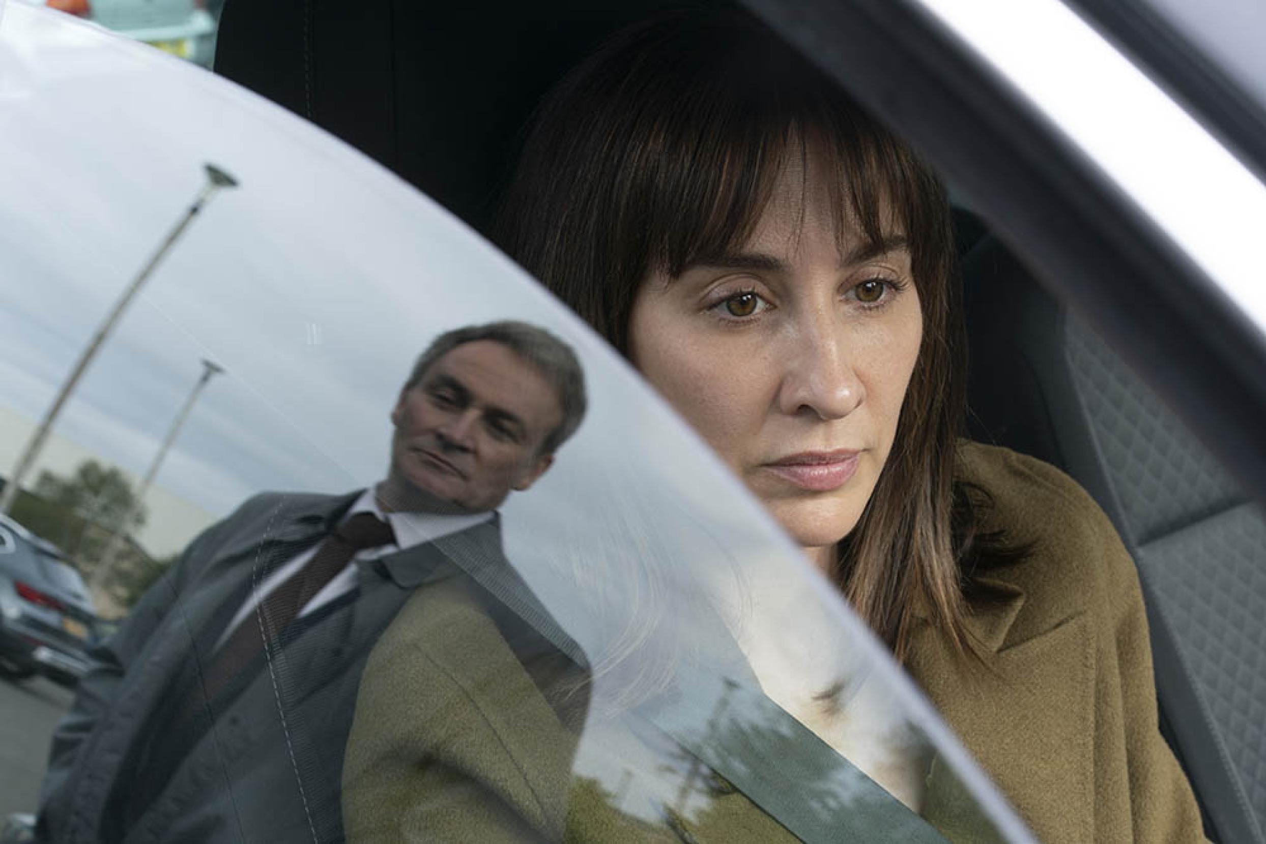 Derek Riddell and Morven Christie in Payback (2023)