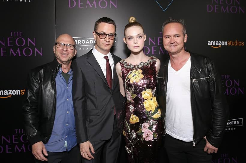 Bob Berney, Roy Price, Nicolas Winding Refn, and Elle Fanning at an event for The Neon Demon (2016)