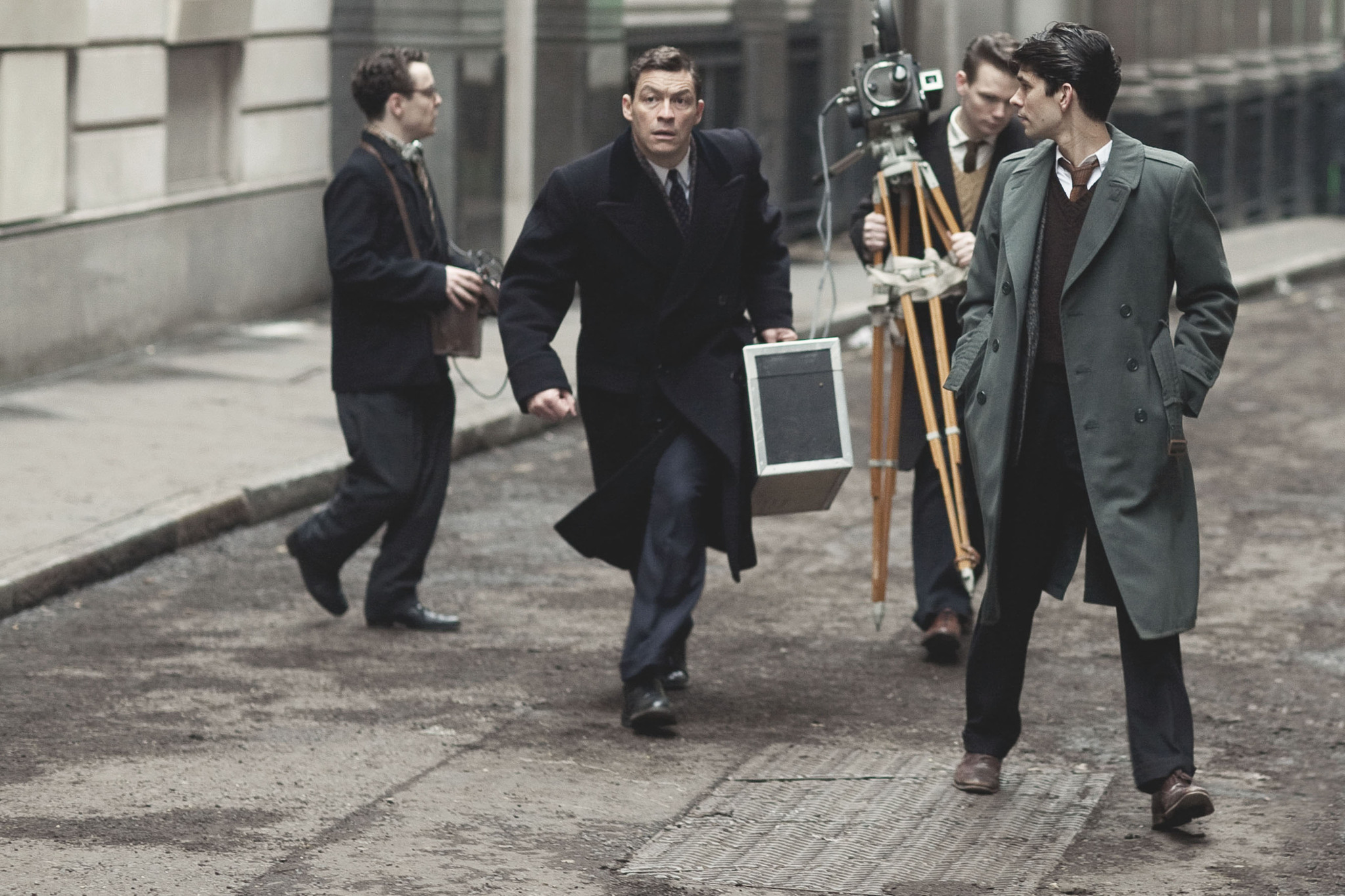 Dominic West, Ben Whishaw, and Joshua McGuire in The Hour (2011)