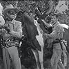 Clayton Moore, Jay Silverheels, and Silver in The Lone Ranger (1949)