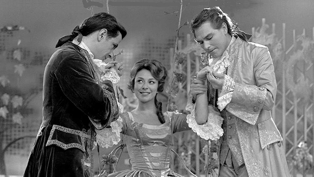 Holger Juul Hansen, Erik Mørk, and Helle Virkner in Det evige spørgsmål (1962)