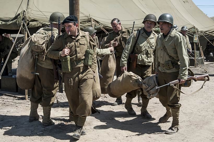 George Clooney, Bill Murray, Bob Balaban, Hugh Bonneville, and Jean Dujardin in The Monuments Men (2014)