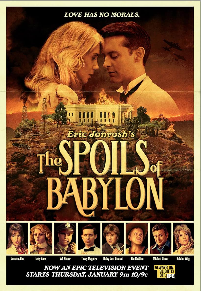 Val Kilmer, Tim Robbins, Tobey Maguire, Jessica Alba, Haley Joel Osment, Michael Sheen, Kristen Wiig, and Jelly Howie in The Spoils of Babylon (2014)