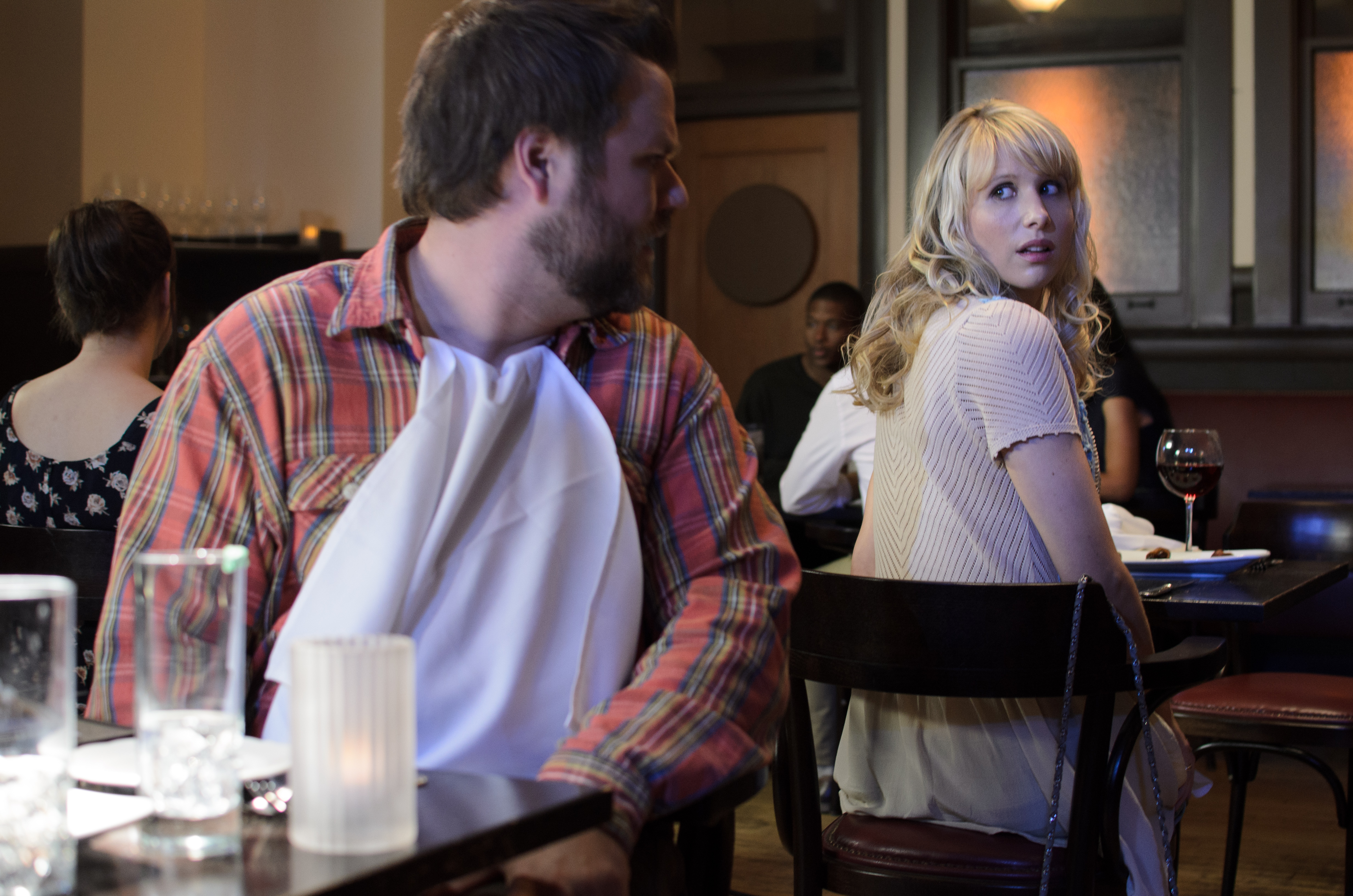 Tyler Labine and Lucy Punch in Someone Marry Barry (2014)