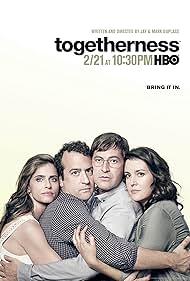 Melanie Lynskey, Amanda Peet, Mark Duplass, and Steve Zissis in Togetherness (2015)