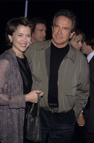 Warren Beatty and Annette Bening at the premiere of "Bulworth"