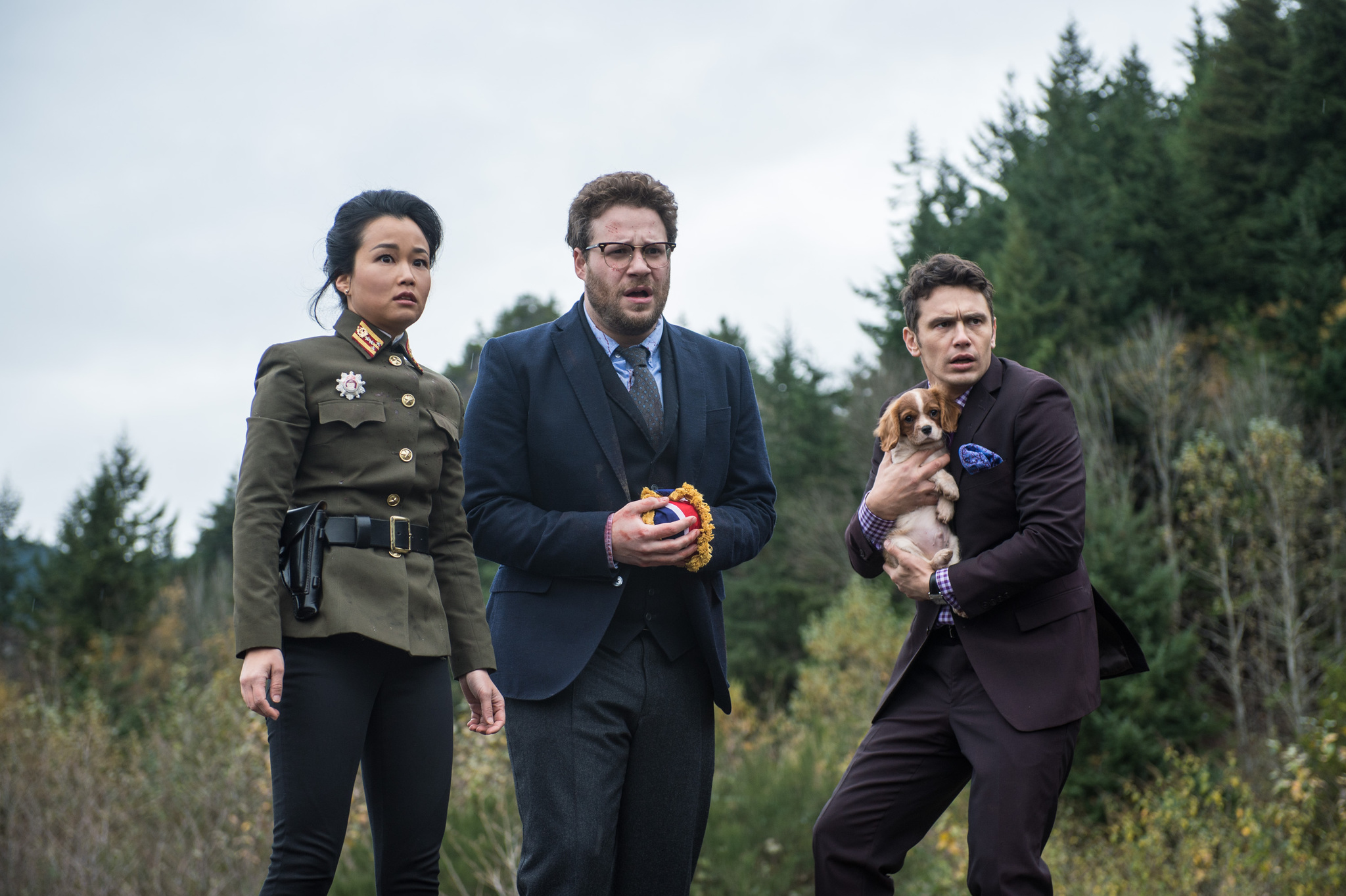 James Franco, Seth Rogen, and Diana Bang in The Interview (2014)