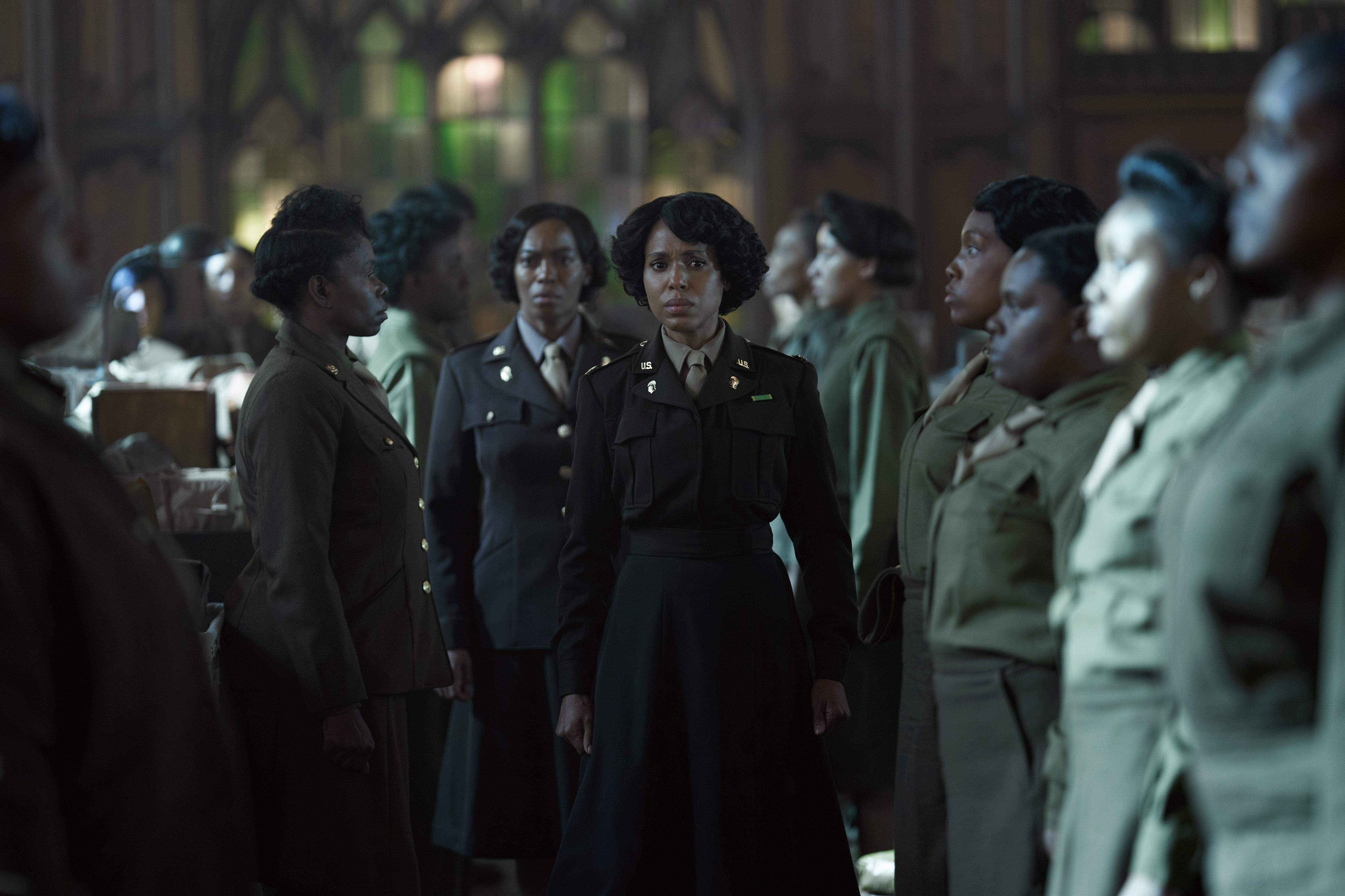 Kerry Washington and Milauna Jackson in The Six Triple Eight (2024)