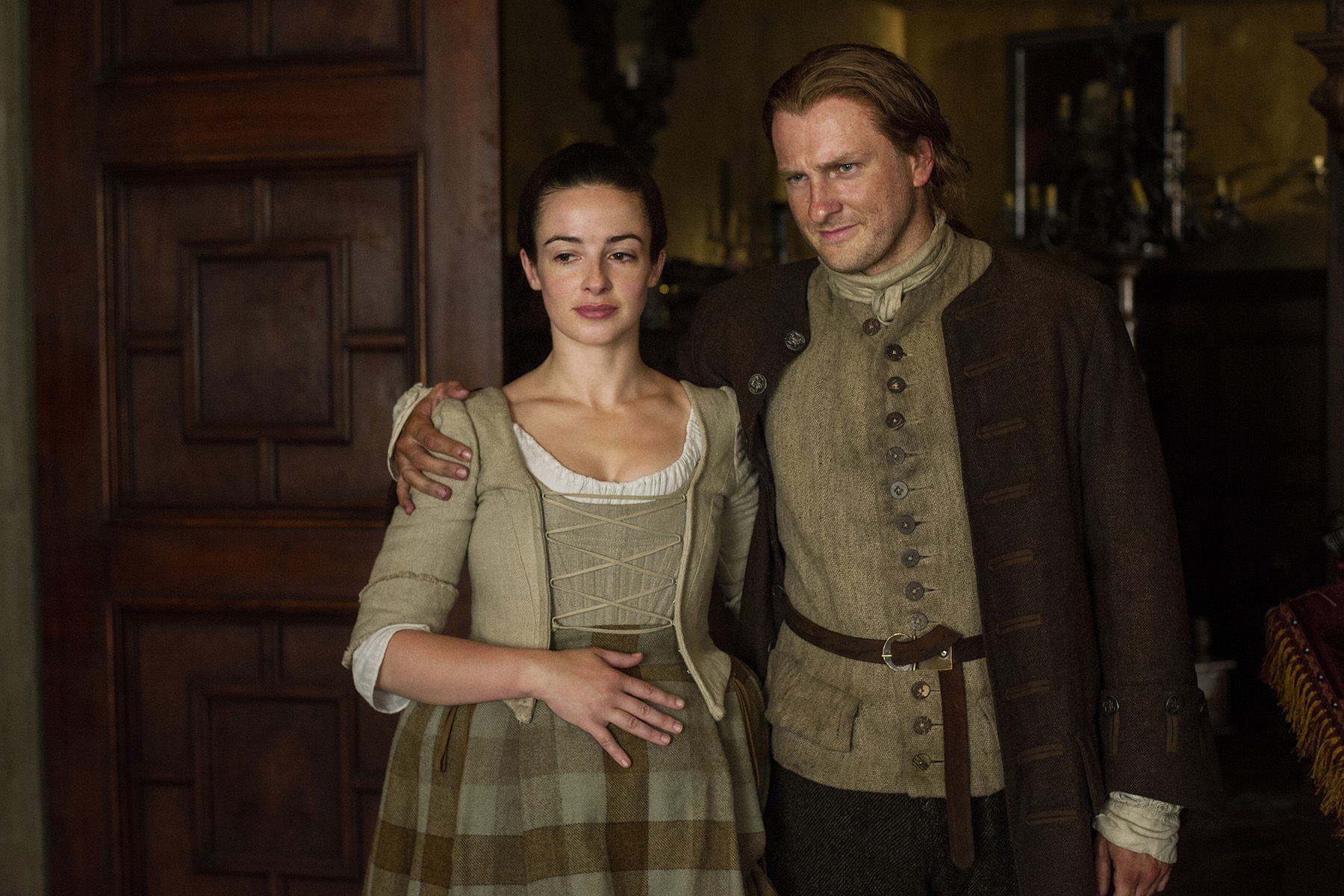 Laura Donnelly and Steven Cree in Outlander (2014)