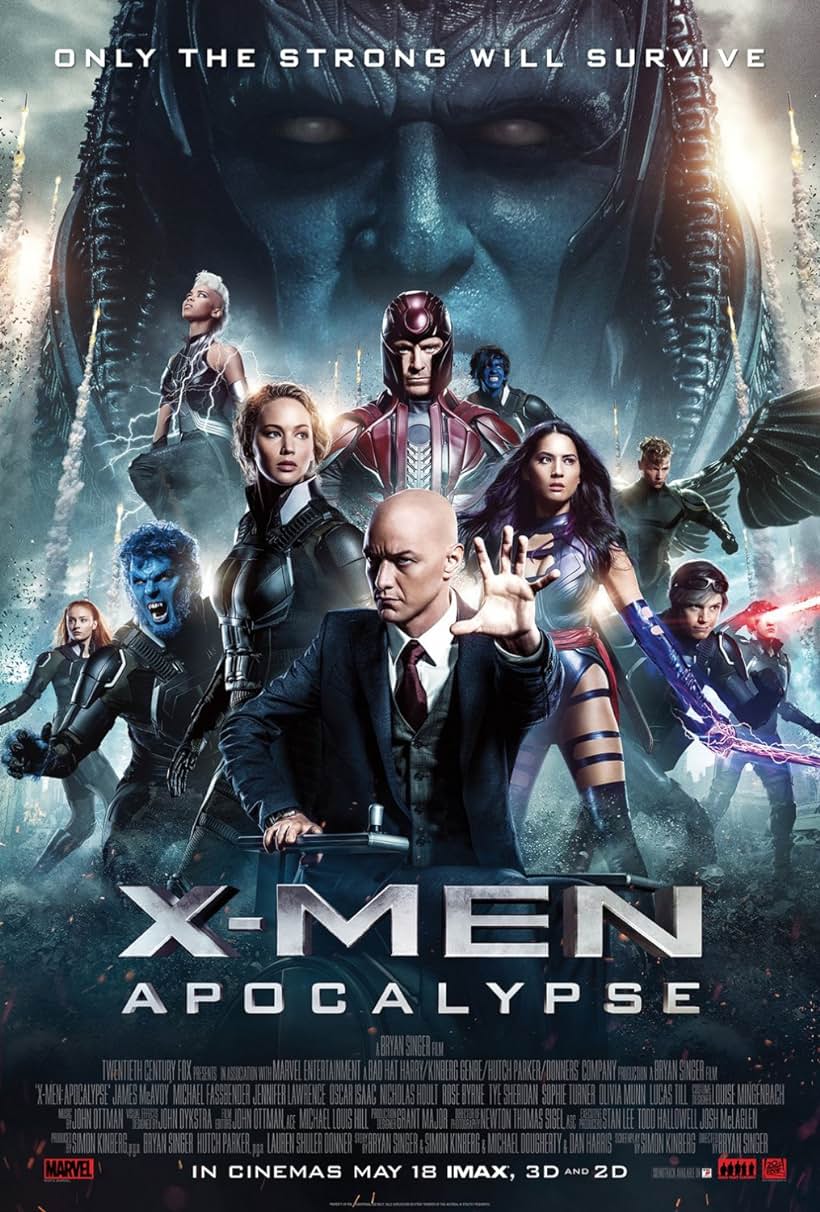 Nicholas Hoult, James McAvoy, Michael Fassbender, Oscar Isaac, Evan Peters, Olivia Munn, Jennifer Lawrence, Kodi Smit-McPhee, Alexandra Shipp, Sophie Turner, Tye Sheridan, and Ben Hardy in X-Men: Apocalypse (2016)