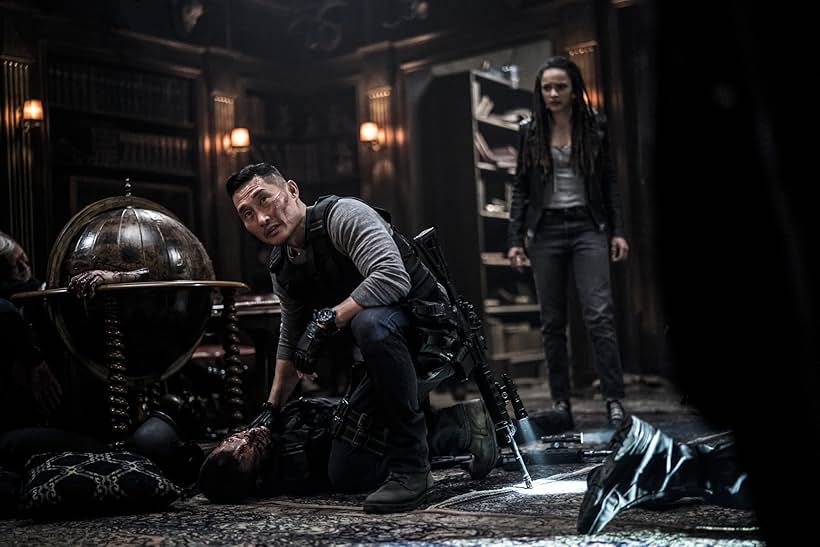 Daniel Dae Kim and Sasha Lane in Hellboy (2019)