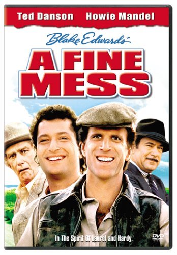 Ted Danson, Howie Mandel, Stuart Margolin, and Richard Mulligan in A Fine Mess (1986)