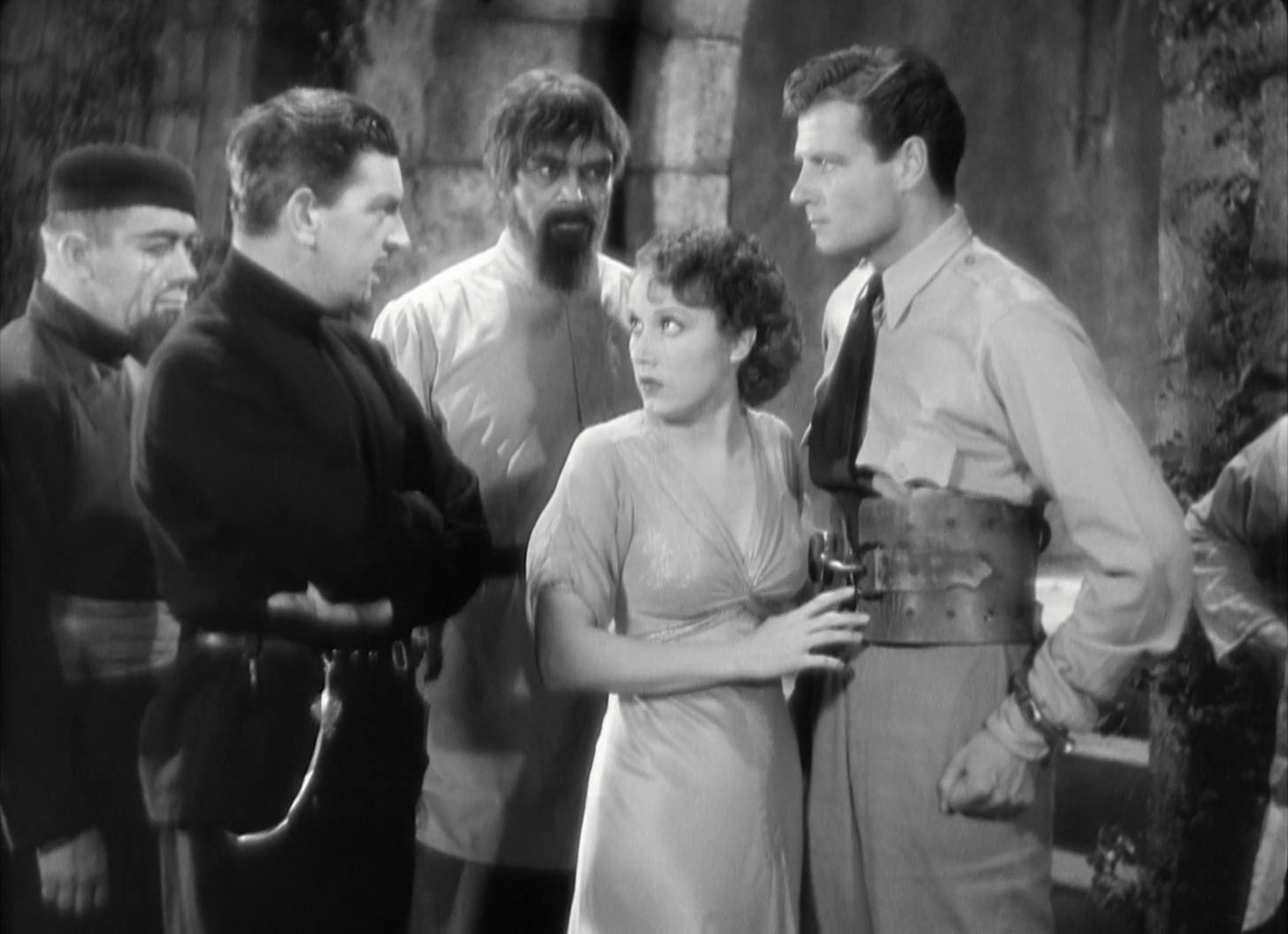 Leslie Banks, Oscar 'Dutch' Hendrian, Noble Johnson, Joel McCrea, and Fay Wray in The Most Dangerous Game (1932)