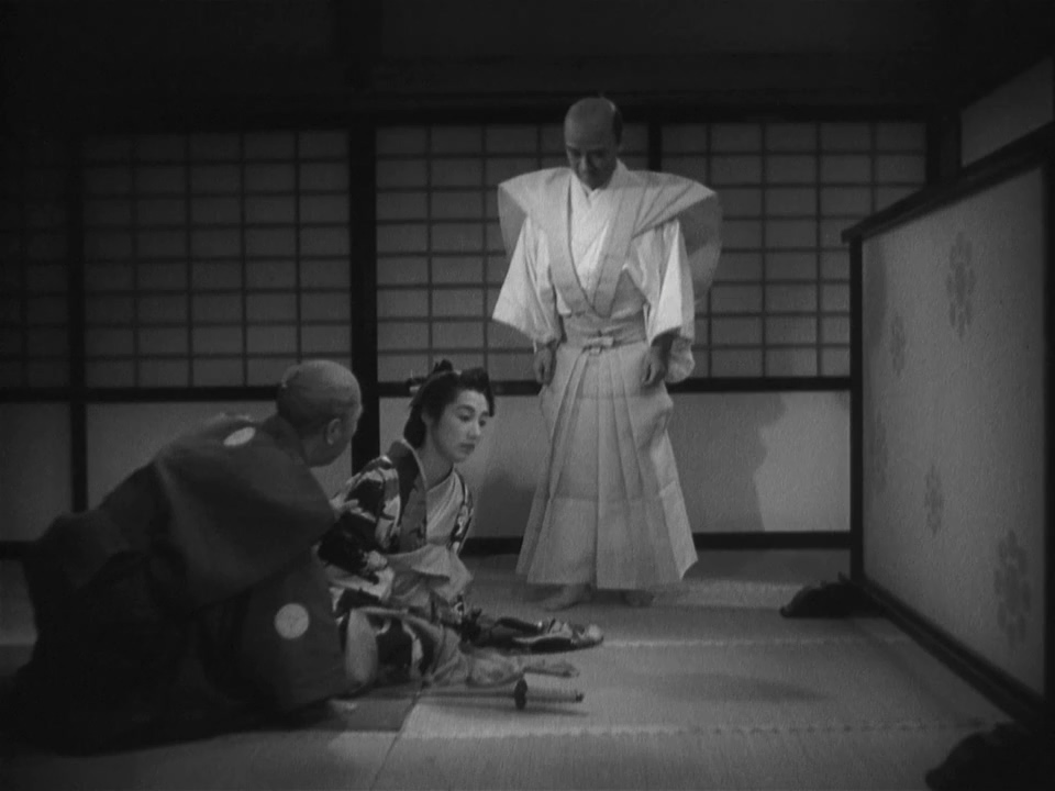 Chôjûrô Kawarasaki, Mieko Takamine, and Tsuruzô Nakamura in The 47 Ronin (1941)