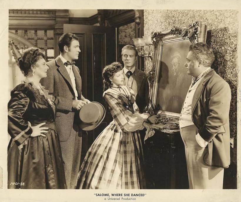 Yvonne De Carlo, J. Edward Bromberg, David Bruce, Rod Cameron, and Marjorie Rambeau in Salome, Where She Danced (1945)