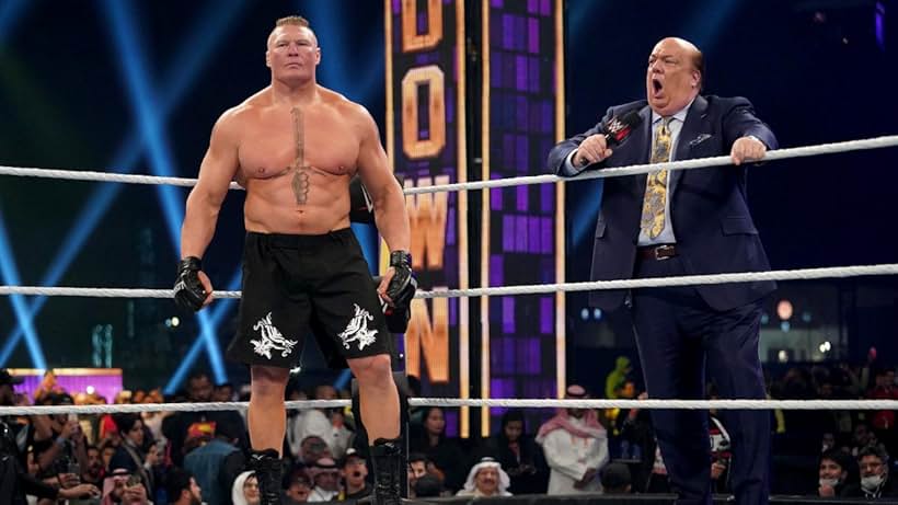 Paul Heyman and Brock Lesnar in WWE Super Show-Down (2020)