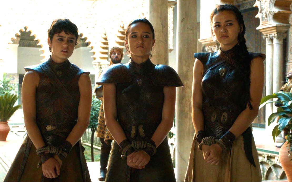 Keisha Castle-Hughes, Rosabell Laurenti Sellers, and Jessica Henwick in Game of Thrones (2011)