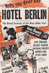 Peter Lorre, Helmut Dantine, Faye Emerson, and Raymond Massey in Hotel Berlin (1945)