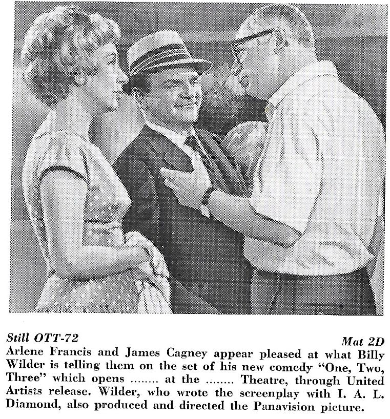 James Cagney, Billy Wilder, and Arlene Francis in One, Two, Three (1961)