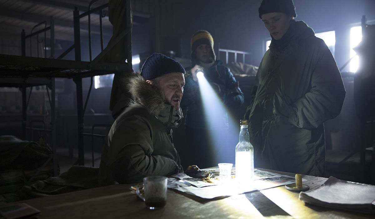 Andrzej Chyra, Bartosz Bielenia, and Kuba Henriksen in The High Frontier (2016)