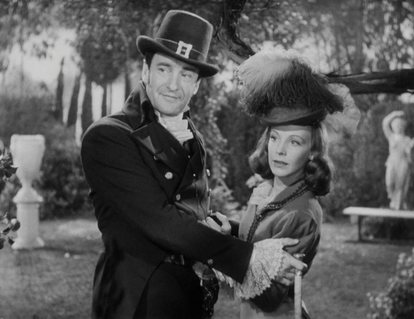 George Sanders and Signe Hasso in A Scandal in Paris (1946)