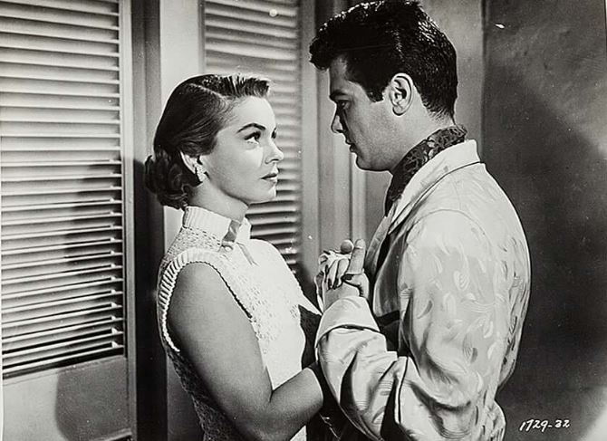 Tony Curtis and Joanne Dru in Forbidden (1953)