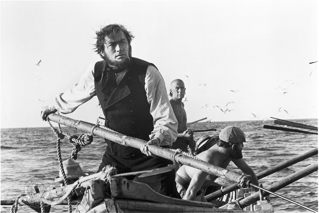 Gregory Peck and Friedrich von Ledebur in Moby Dick (1956)