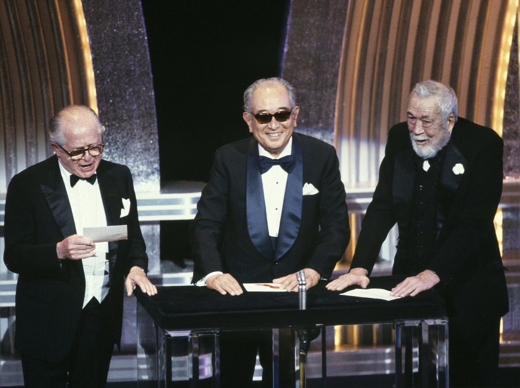 Akira Kurosawa, Billy Wilder, and John Huston in The 58th Annual Academy Awards (1986)