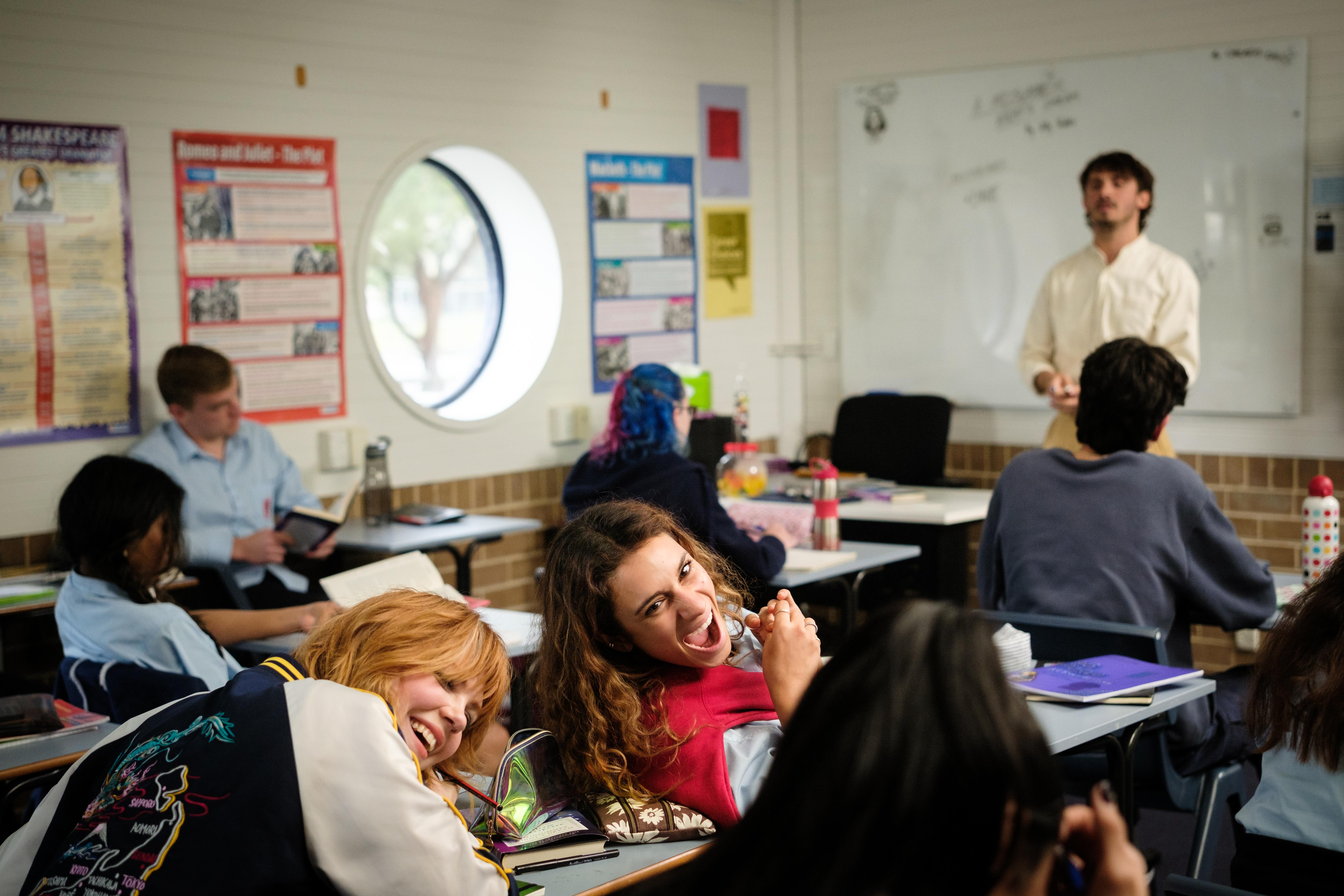 Isabella Graiche, Christian Byers, and Sophia Wright-Mendelsohn in Year Of (2023)