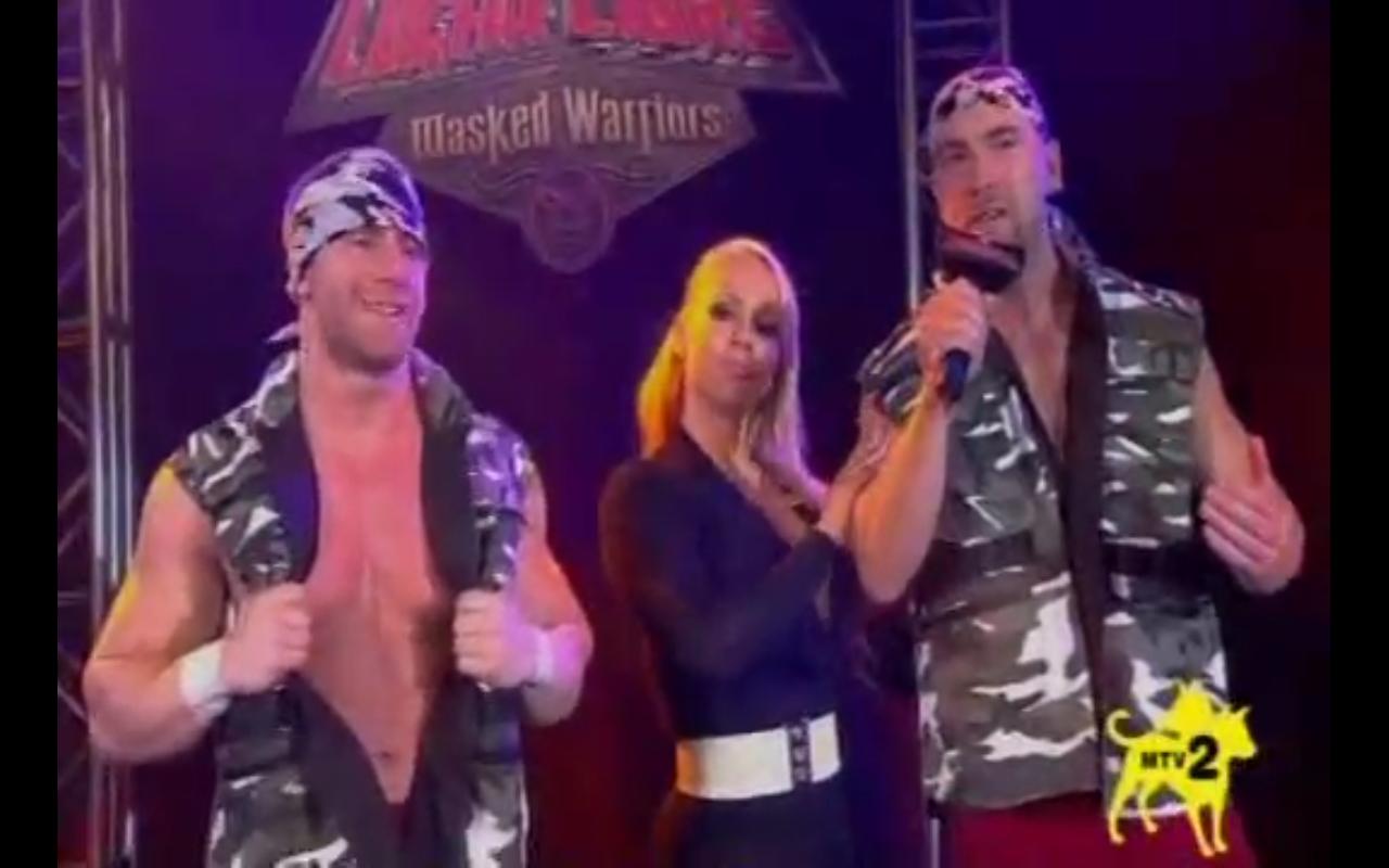 Petey Williams, Elizabeth Miklosi, and John Stagikas in Lucha Libre USA: Masked Warriors (2010)