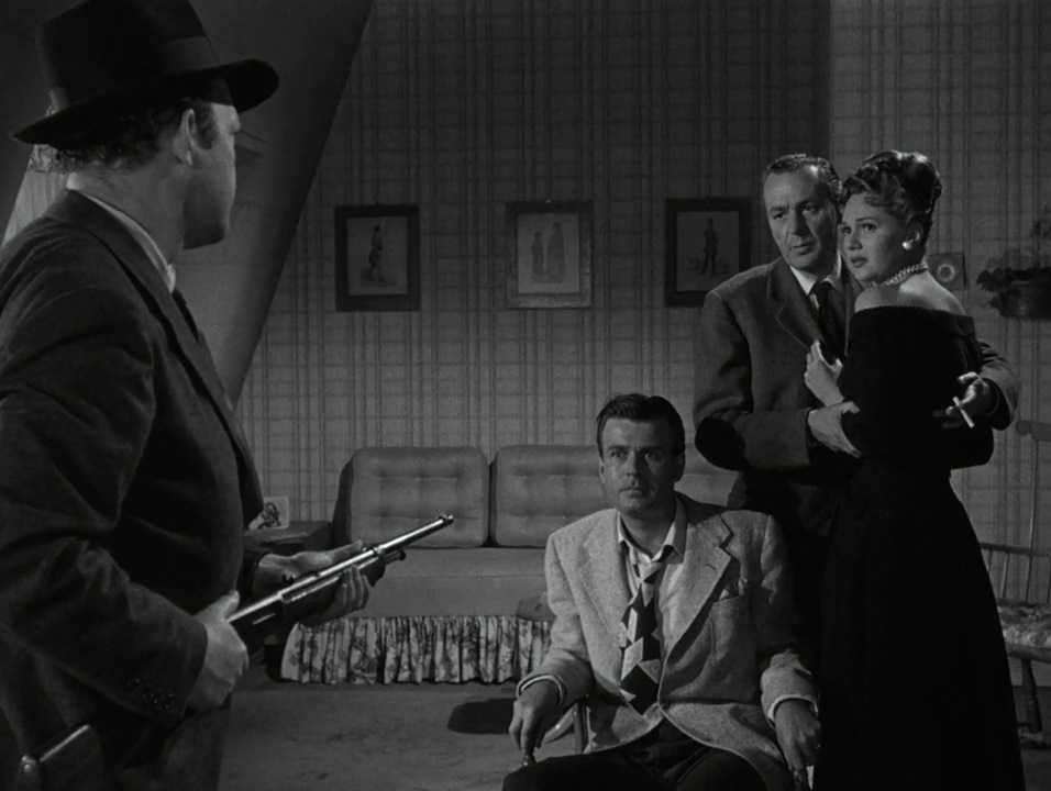 Stephen Dunne, Wilton Graff, Adele Jergens, and Berry Kroeger in The Dark Past (1948)