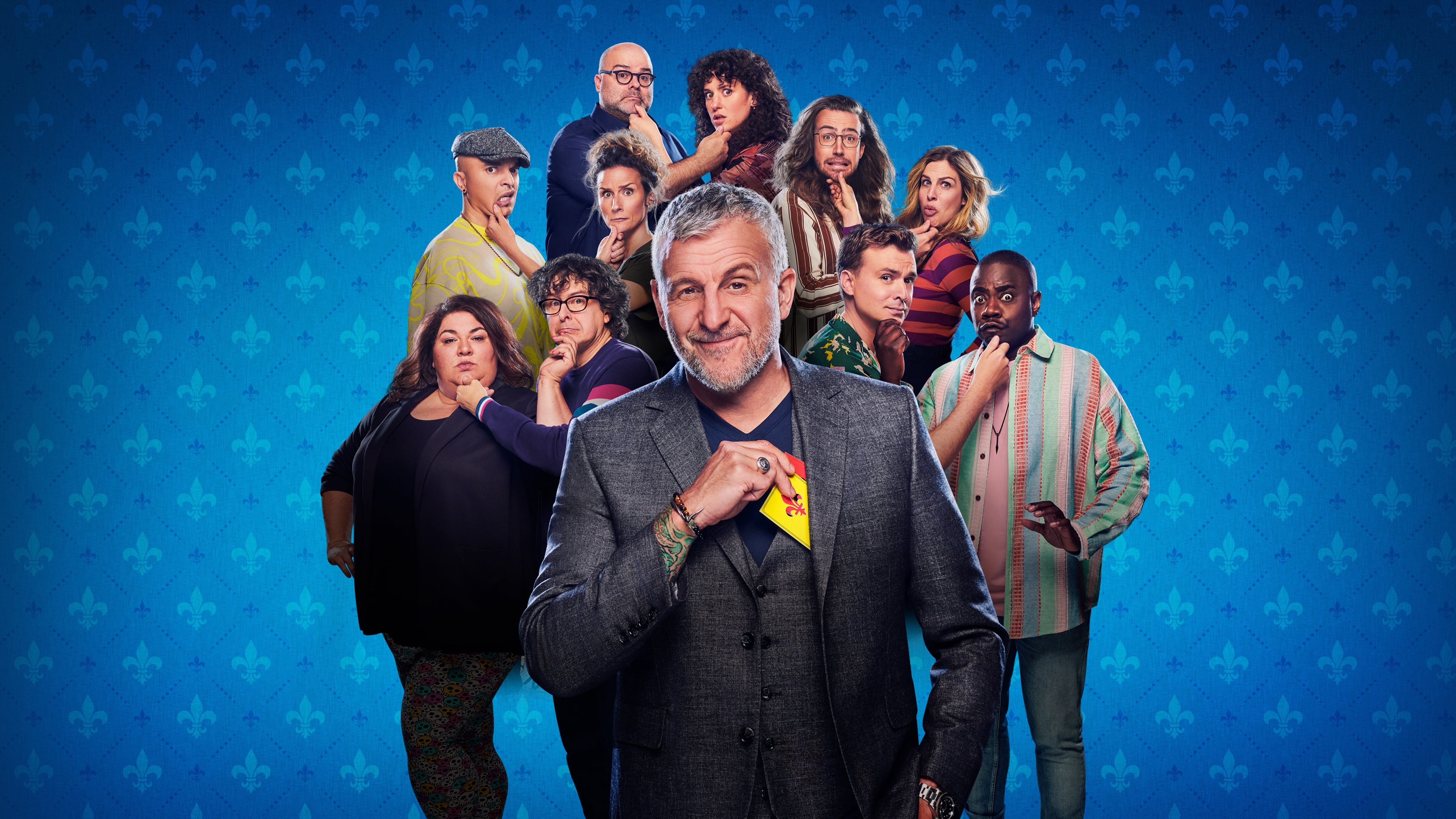 Patrick Huard, Yves Pelletier, Christine Morency, Mathieu Dufour, Édith Cochrane, Laurent Paquin, Arnaud Soly, Rachid Badouri, Virginie Fortin, Richardson Zéphir, and Marie-Lyne Joncas in LOL: Qui Rira Le Dernier? (2023)