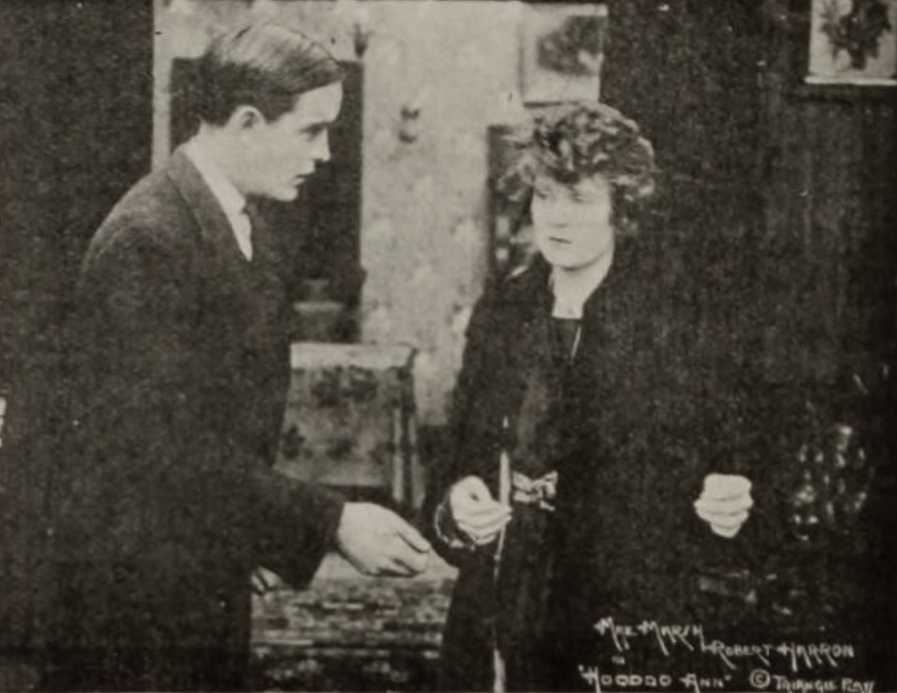 Robert Harron and Mae Marsh in Hoodoo Ann (1916)