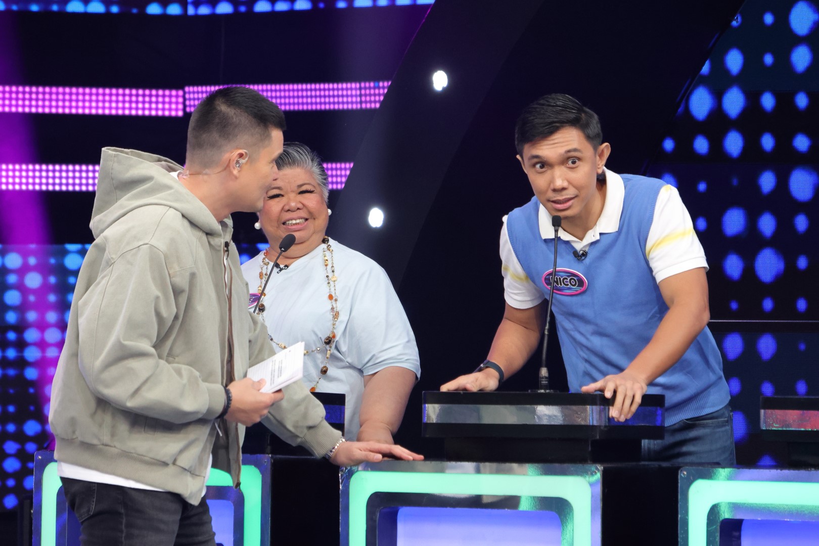 Nico Antonio and Mae Paner in Family Feud Philippines (2022)