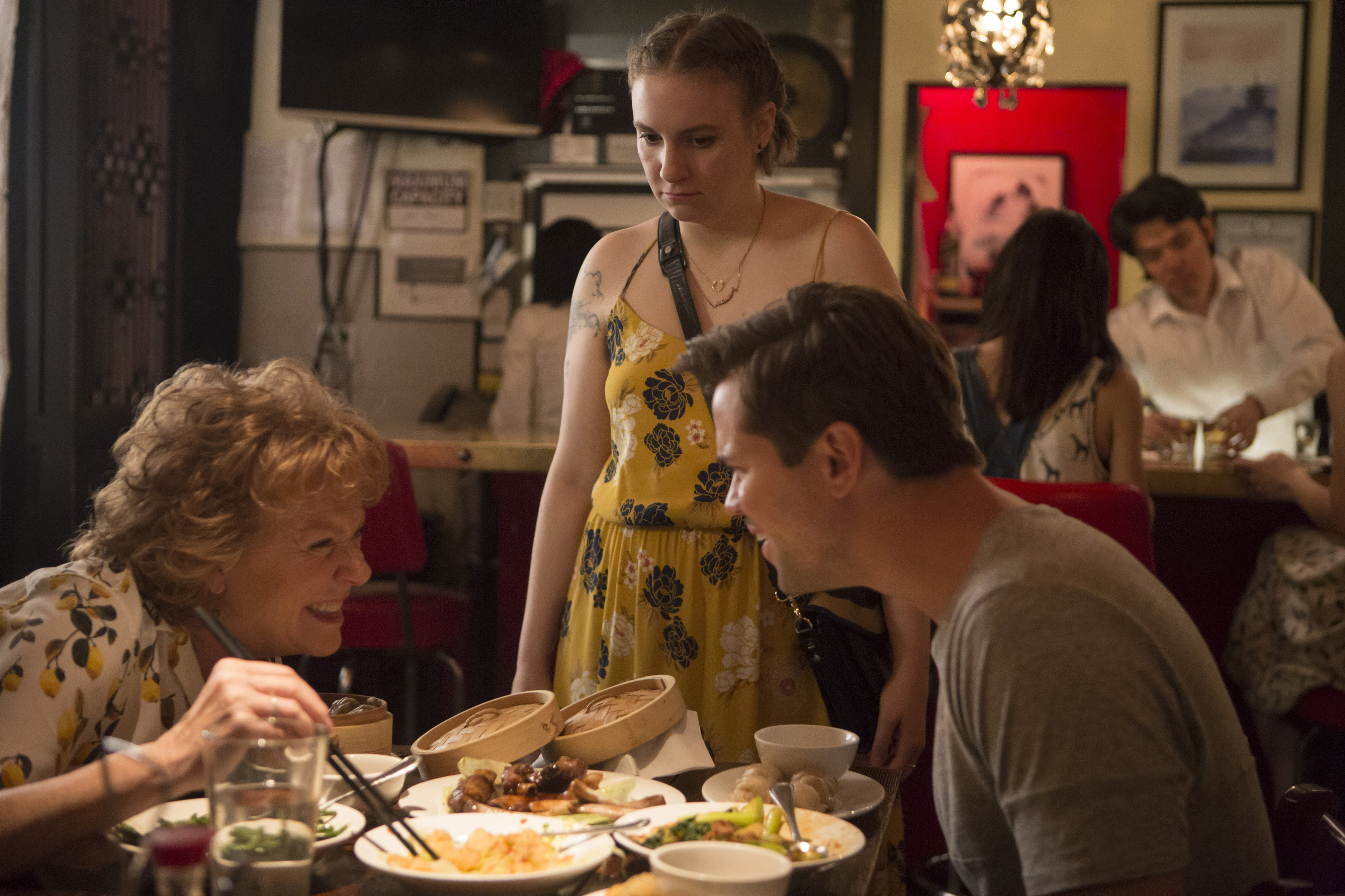 Becky Ann Baker, Andrew Rannells, and Lena Dunham in Girls (2012)