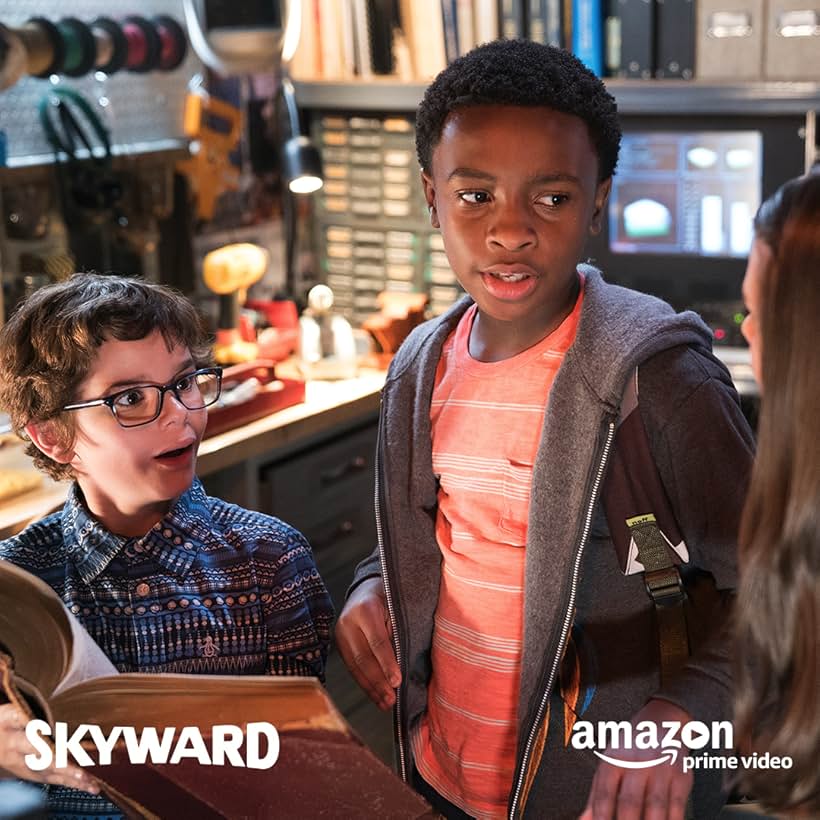 Mia Sinclair Jenness, Caleel harris and Griffin Kunitz in Amazon's Original Series "Skyward".