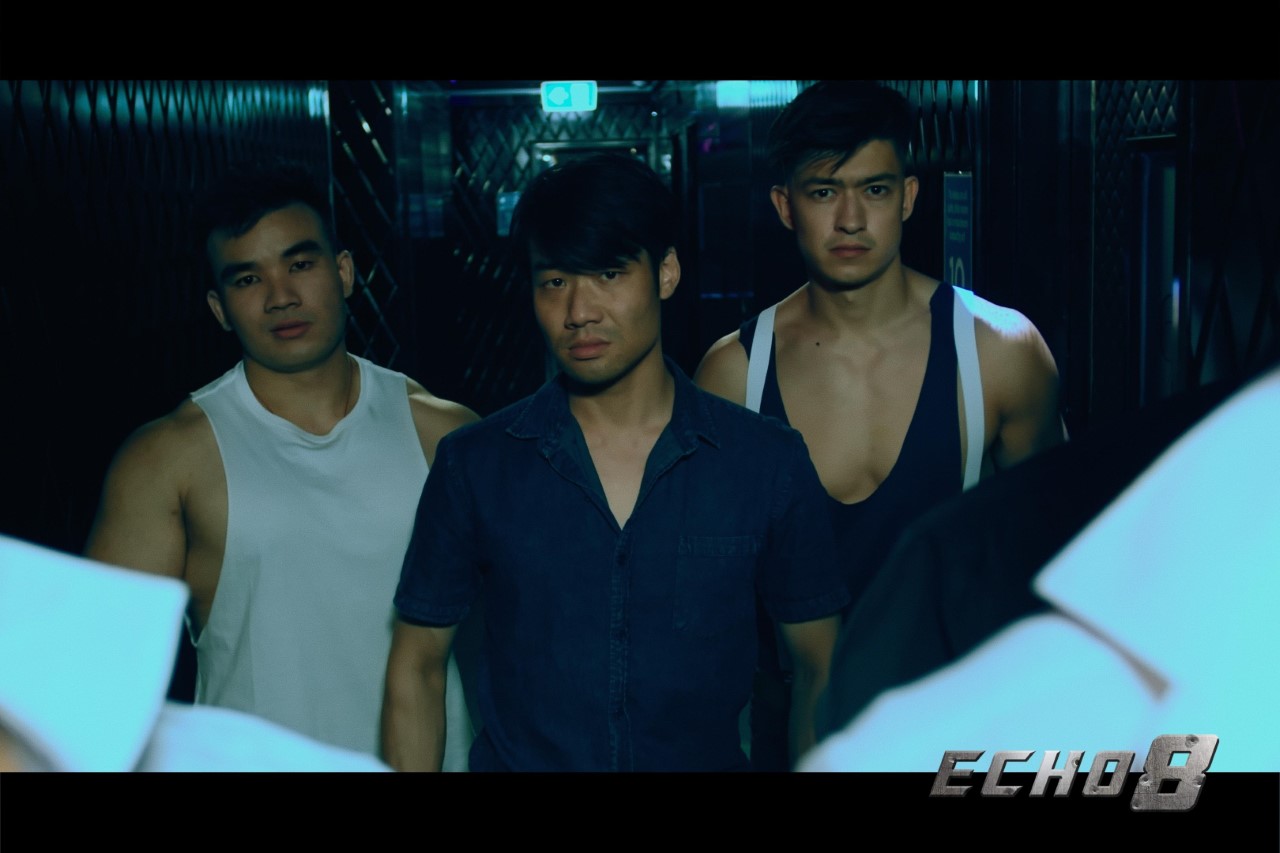 Waimun Tam, Chris Sontowski, and Jack Ngu in Echo 8 (2024)