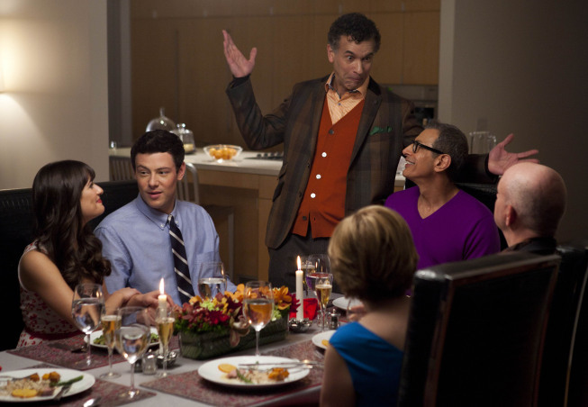 Jeff Goldblum, Lea Michele, Brian Stokes Mitchell, Romy Rosemont, and Cory Monteith in Glee (2009)