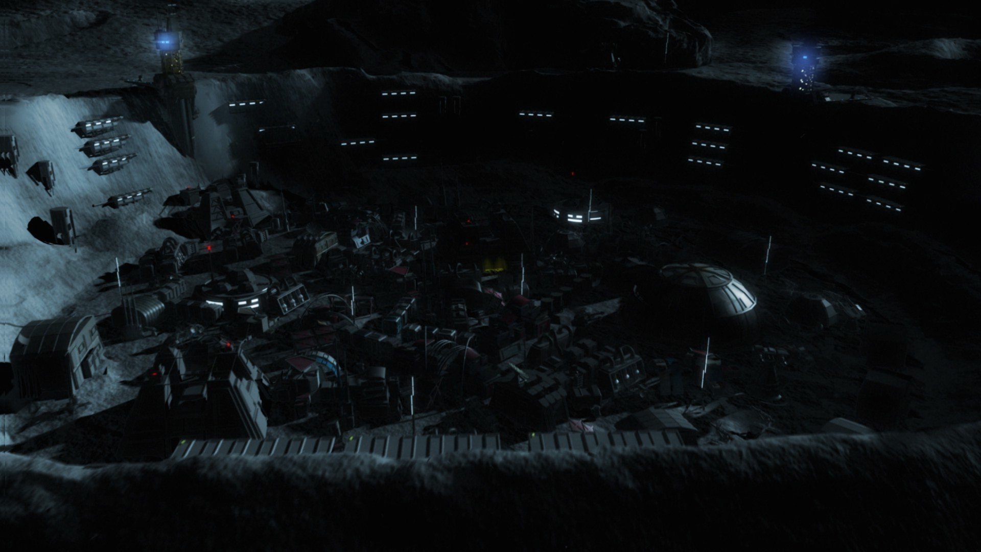 Still of the moon base in Shockwave Darkside (2014)