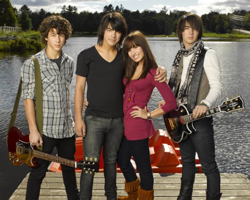 Demi Lovato, Jonas Brothers, Kevin Jonas, Joe Jonas, and Nick Jonas in Camp Rock (2008)