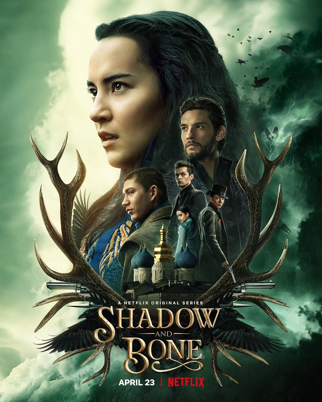 Ben Barnes, Kit Young, Freddy Carter, Archie Renaux, Jessie Mei Li, and Amita Suman in Shadow and Bone (2021)