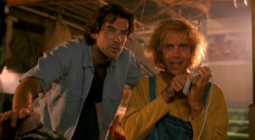 Pierce Brosnan and Jeff Fahey in The Lawnmower Man (1992)